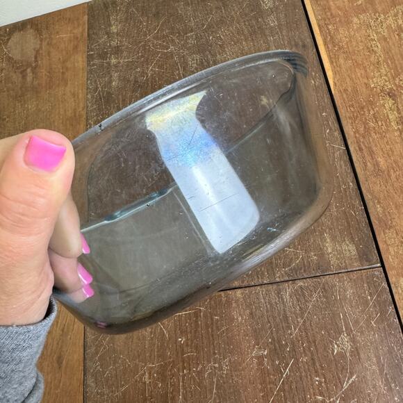 Vintage 1940s Flameware B-I 833-B Blue Tint Pan Skillet Bowl USA - Picture 9 of 9